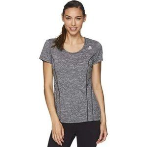 Reebok S Gray Activewear Tee Small Front Shoulder Graphic